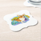 Cute Easter Corgi Kartonnen Onderzetters (Gekanteld)