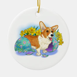Cute Easter Corgi Keramisch Ornament