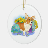 Cute Easter Corgi Keramisch Ornament (Links)