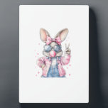 Cute Easter Day Bunny Blowing Bubble Rabbit Women Fotoplaat<br><div class="desc">Cute Easter Day Bunny Blowing Bubble Rabbit Women Girls Kids T-Shirt</div>