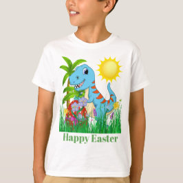 Cute Easter dinosaur voeg bericht toe hier T-shirt