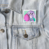 Cute Easter Egg Bunny Button (In situ)
