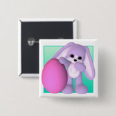 Cute Easter Egg Bunny Button (Voorkant /achterkant)