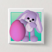 Cute Easter Egg Bunny Button (Voorkant)
