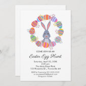 cute Easter Egg Hunt Invitation Birthday Party Kaart (Voorkant / Achterkant)