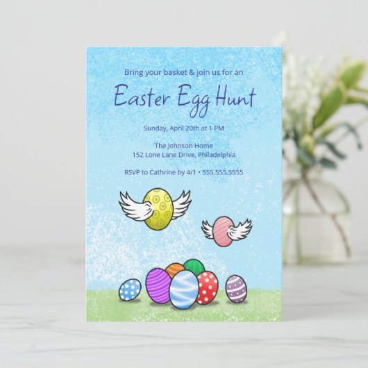 Cute Easter Egg Hunt Kaart (Staand voorkant)