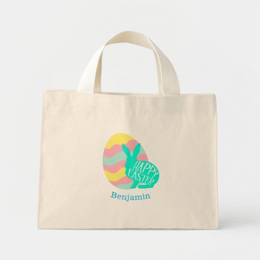 Cute Easter Egg Hunter Bunny Mini Tote Bag (Voorkant)