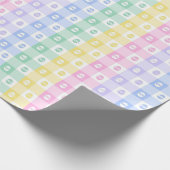 Cute Easter Egg Pastel Checkered wrapping paper Cadeaupapier (Hoek)