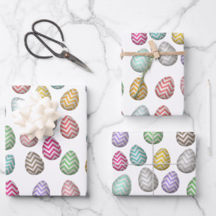 Cute Easter Egg Pattern Pastel Colors Inpakpapier Vel
