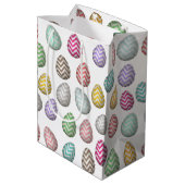 Cute Easter Egg Pattern Pastel Colors Medium Cadeauzakje (Achterkant Gekanteld)