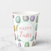 Cute Easter Egg Pattern Pastel Colors Papieren Bekers (Achterkant)