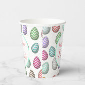 Cute Easter Egg Pattern Pastel Colors Papieren Bekers (Rechts)