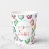 Cute Easter Egg Pattern Pastel Colors Papieren Bekers (Voorkant)