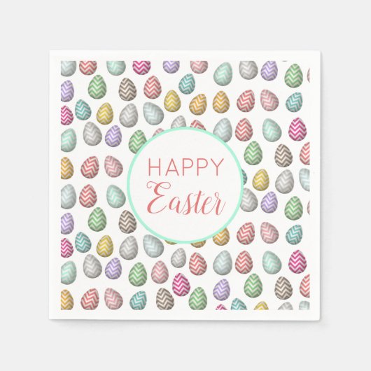 Cute Easter Egg Pattern Pastel Colors Servet (Voorkant)