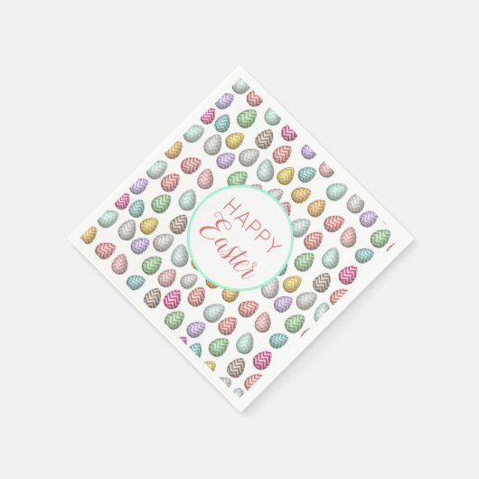 Cute Easter Egg Pattern Pastel Colors Servet (Hoek)