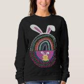 Cute Easter Egg Rainbow Rabbit Bunny Ears Trui (Voorkant)