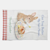 Cute Easter Gift Bunny Tea Towel | Hot Cross Bun Theedoek (Horizontaal)