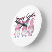 Cute Easter Gnome Design Ronde Klok (Hoek)
