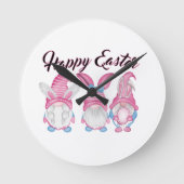 Cute Easter Gnome Design Ronde Klok (Voorkant)