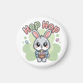 Cute Easter Hop Bunny Basket Artwork Magneet