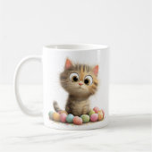 Cute Easter Kitten Mug with Pastel Eggs Koffiemok (Links)