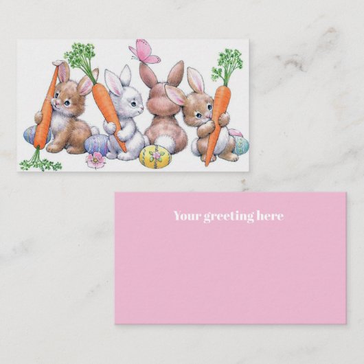 Cute Easter mini retro  Visitekaartje (Voorkant / Achterkant)