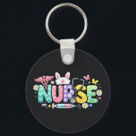 Cute Easter Nurse Medical Humor Sleutelhanger<br><div class="desc">Colorful lettering with a nurse hat, stethoscope, flowers and playful medical symbols. A cheerful graphic celebrating caring nurses and healthcare professionals during the Easter season with a bright and friendly hospital atmosphere.</div>