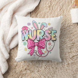 Cute Easter Nurse Pastel Bunny Ears Coquette Bow Kussen
