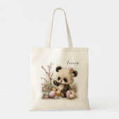 Cute Easter Panda Illustration Tote Bag (Achterkant)