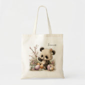 Cute Easter Panda Illustration Tote Bag (Voorkant)