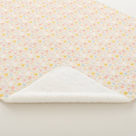 Cute Easter Pastel Florel Sherpa Blanket Deken