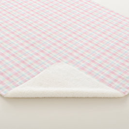 Cute Easter Pastel Plaid Sherpa Blanket Deken