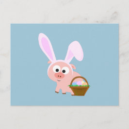 Cute Easter Pig Feestdagenkaart