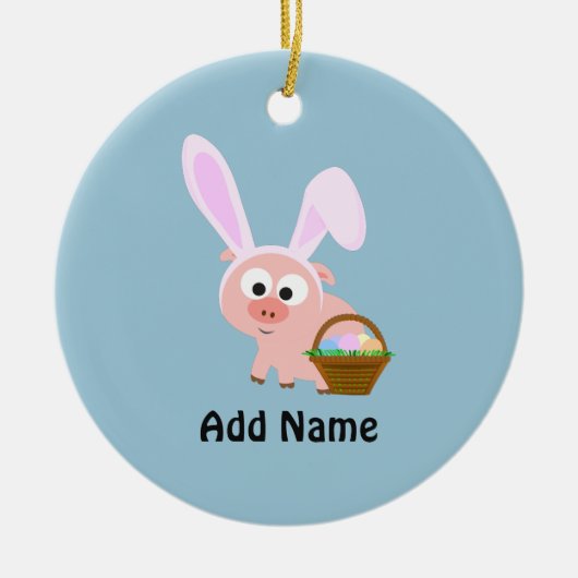Cute Easter Pig Keramisch Ornament (Voorkant)