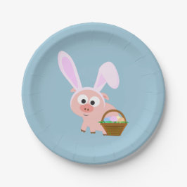 Cute Easter Pig Papieren Bordje