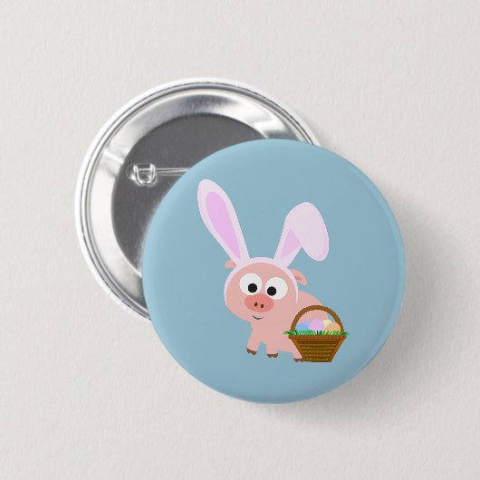 Cute Easter Pig Ronde Button 5,7 Cm (Voorkant /achterkant)