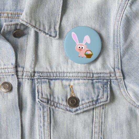 Cute Easter Pig Ronde Button 5,7 Cm (In situ)