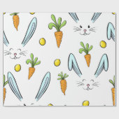 Cute Easter Rabbit Egg Carrot Patroon Gift Cadeaupapier (Vlak)