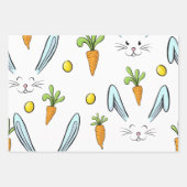 Cute Easter Rabbit Egg Carrot Patroon Gift Inpakpapier Vel (Voorkant)