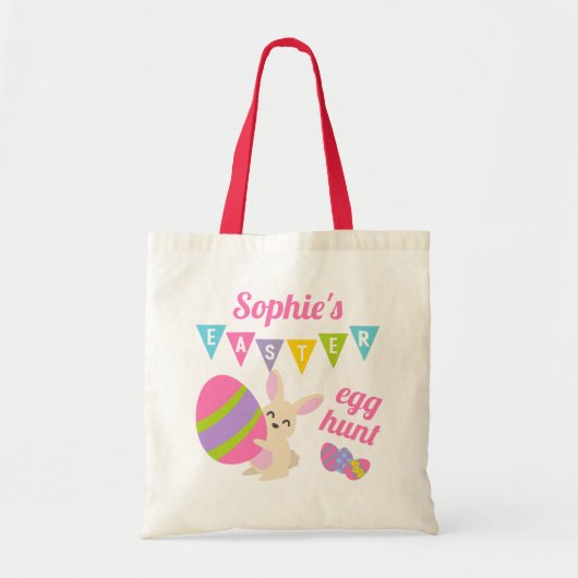 Cute Easter Rabbit Egg Hunt Tote Bag (Voorkant)