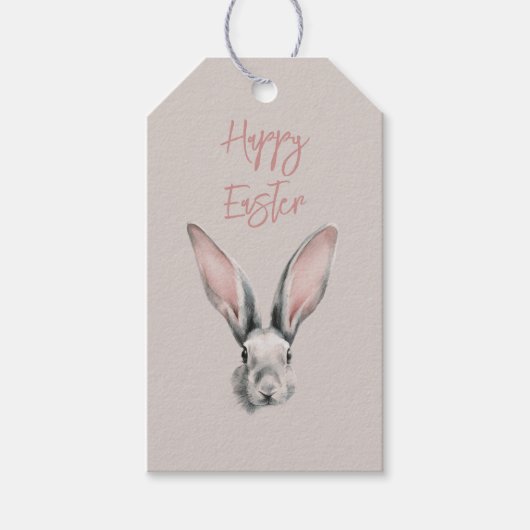Cute Easter Rabbit in Minimalistic Style  Cadeaulabel (Voorkant)