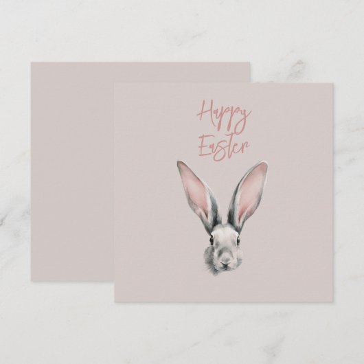 Cute Easter Rabbit in Minimalistic Style Flat Card (Voorkant / Achterkant)