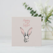 Cute Easter Rabbit in Minimalistic Style Flat Card (Staand voorkant)