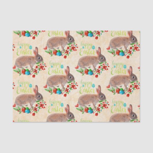 Cute Easter Rabbit Pattern Decoupage Craft / Party Tissuepapier (Voorkant)