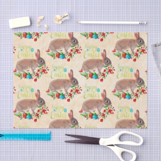 Cute Easter Rabbit Pattern Decoupage Craft / Party Tissuepapier (Craft)