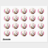 Cute Easter Rabbit Ronde Sticker (Vel)