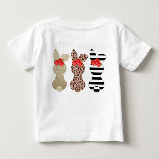Cute Easter Rabbit Trio Tshirt (Achterkant)