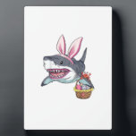 Cute Easter Shark Bunny Ears Basket Eggs Happy Eas Fotoplaat<br><div class="desc">Cute Easter Shark Bunny Ears Basket Eggs Happy Easter Gift T-Shirt</div>