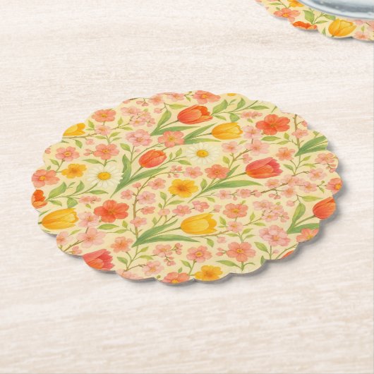 Cute Easter/spring patterned flowers Kartonnen Onderzetters (Gekanteld)