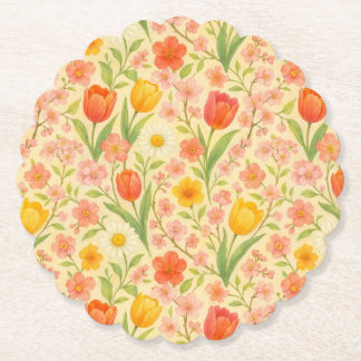 Cute Easter/spring patterned flowers Kartonnen Onderzetters